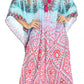 Sakkas Georgettina Flowy Rhinestone V Neck Long Caftan Dress/Cover Up
