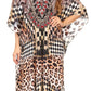 Sakkas Georgettina Flowy Rhinestone V Neck Long Caftan Dress/Cover Up
