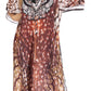 Sakkas Georgettina Flowy Rhinestone V Neck Long Caftan Dress/Cover Up