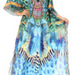 Sakkas Georgettina Flowy Rhinestone V Neck Long Caftan Dress/Cover Up