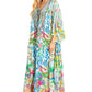 Sakkas Georgettina 2025 Flowy Rhinestone V Neck Long Caftan Dress / Cover Up