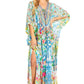 Sakkas Georgettina 2025 Flowy Rhinestone V Neck Long Caftan Dress / Cover Up