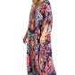 Sakkas Georgettina 2025 Flowy Rhinestone V Neck Long Caftan Dress / Cover Up