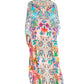 Sakkas Georgettina 2025 Flowy Rhinestone V Neck Long Caftan Dress / Cover Up