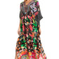 Sakkas Georgettina 2025 Flowy Rhinestone V Neck Long Caftan Dress / Cover Up