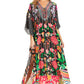 Sakkas Georgettina 2025 Flowy Rhinestone V Neck Long Caftan Dress / Cover Up