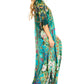 Sakkas Georgettina 2025 Flowy Rhinestone V Neck Long Caftan Dress / Cover Up