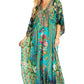 Sakkas Georgettina 2025 Flowy Rhinestone V Neck Long Caftan Dress / Cover Up