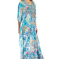 Sakkas Georgettina 2025 Flowy Rhinestone V Neck Long Caftan Dress / Cover Up