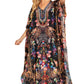 Sakkas Georgettina 2025 Flowy Rhinestone V Neck Long Caftan Dress / Cover Up