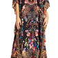 Sakkas Georgettina 2025 Flowy Rhinestone V Neck Long Caftan Dress / Cover Up