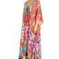 Sakkas Georgettina 2025 Flowy Rhinestone V Neck Long Caftan Dress / Cover Up