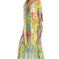 Sakkas Georgettina 2025 Flowy Rhinestone V Neck Long Caftan Dress / Cover Up