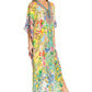 Sakkas Georgettina 2025 Flowy Rhinestone V Neck Long Caftan Dress / Cover Up
