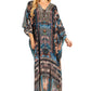 Sakkas Georgettina 2025 Flowy Rhinestone V Neck Long Caftan Dress / Cover Up
