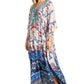 Sakkas Georgettina 2025 Flowy Rhinestone V Neck Long Caftan Dress / Cover Up