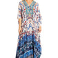 Sakkas Georgettina 2025 Flowy Rhinestone V Neck Long Caftan Dress / Cover Up