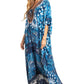 Sakkas Georgettina 2025 Flowy Rhinestone V Neck Long Caftan Dress / Cover Up