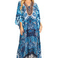 Sakkas Georgettina 2025 Flowy Rhinestone V Neck Long Caftan Dress / Cover Up
