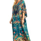 Sakkas Georgettina 2025 Flowy Rhinestone V Neck Long Caftan Dress / Cover Up