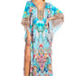 Sakkas Georgettina 2025 Flowy Rhinestone V Neck Long Caftan Dress / Cover Up