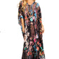 Sakkas Georgettina 2025 Flowy Rhinestone V Neck Long Caftan Dress / Cover Up