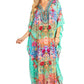 Sakkas Georgettina 2025 Flowy Rhinestone V Neck Long Caftan Dress / Cover Up