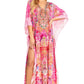 Sakkas Georgettina 2025 Flowy Rhinestone V Neck Long Caftan Dress / Cover Up