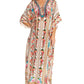 Sakkas Georgettina 2025 Flowy Rhinestone V Neck Long Caftan Dress / Cover Up
