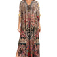 Sakkas Georgettina 2025 Flowy Rhinestone V Neck Long Caftan Dress / Cover Up