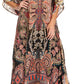 Sakkas Georgettina 2025 Flowy Rhinestone V Neck Long Caftan Dress / Cover Up