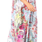 Sakkas Georgettina Flowy Rhinestone V Neck Long Caftan Dress/Cover Up