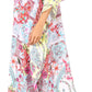 Sakkas Georgettina Flowy Rhinestone V Neck Long Caftan Dress/Cover Up