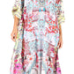Sakkas Georgettina Flowy Rhinestone V Neck Long Caftan Dress/Cover Up