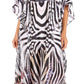 Sakkas Georgettina Flowy Rhinestone V Neck Long Caftan Dress/Cover Up