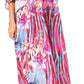 Sakkas Georgettina Flowy Rhinestone V Neck Long Caftan Dress/Cover Up