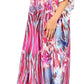 Sakkas Georgettina Flowy Rhinestone V Neck Long Caftan Dress/Cover Up