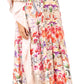 Sakkas Georgettina Flowy Rhinestone V Neck Long Caftan Dress/Cover Up