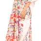Sakkas Georgettina Flowy Rhinestone V Neck Long Caftan Dress/Cover Up