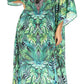 Sakkas Georgettina Flowy Rhinestone V Neck Long Caftan Dress/Cover Up