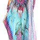 Sakkas Georgettina Flowy Rhinestone V Neck Long Caftan Dress/Cover Up