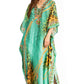 Sakkas Georgettina Flowy Rhinestone V Neck Long Caftan Dress/Cover Up
