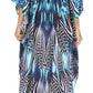 Sakkas Georgettina Flowy Rhinestone V Neck Long Caftan Dress/Cover Up