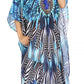 Sakkas Georgettina Flowy Rhinestone V Neck Long Caftan Dress/Cover Up
