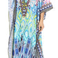 Sakkas Georgettina Flowy Rhinestone V Neck Long Caftan Dress/Cover Up