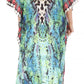 Sakkas Georgettina Flowy Rhinestone V Neck Long Caftan Dress/Cover Up
