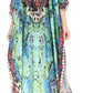 Sakkas Georgettina Flowy Rhinestone V Neck Long Caftan Dress/Cover Up
