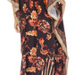 Sakkas Georgettina Flowy Rhinestone V Neck Long Caftan Dress/Cover Up