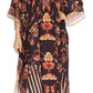 Sakkas Georgettina Flowy Rhinestone V Neck Long Caftan Dress/Cover Up