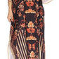 Sakkas Georgettina Flowy Rhinestone V Neck Long Caftan Dress/Cover Up
